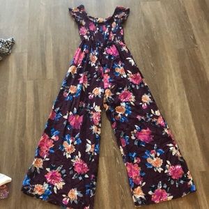 Wide leg romper